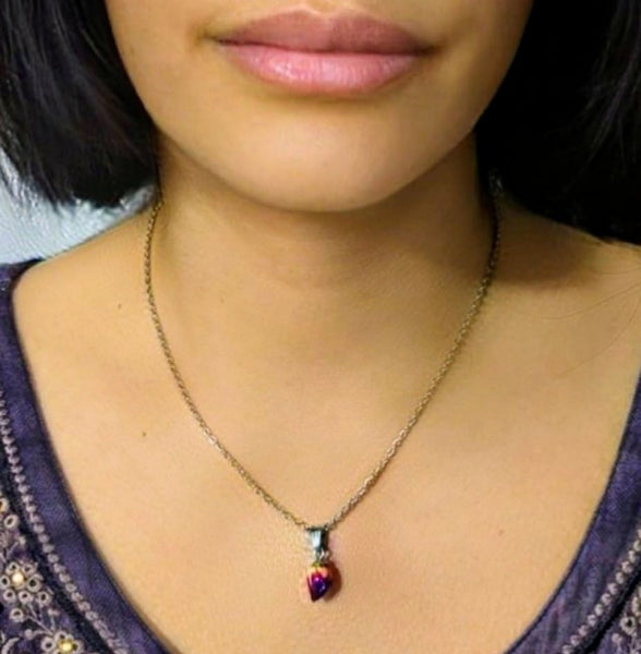Budding Love: Real rose bud pendant chain necklace