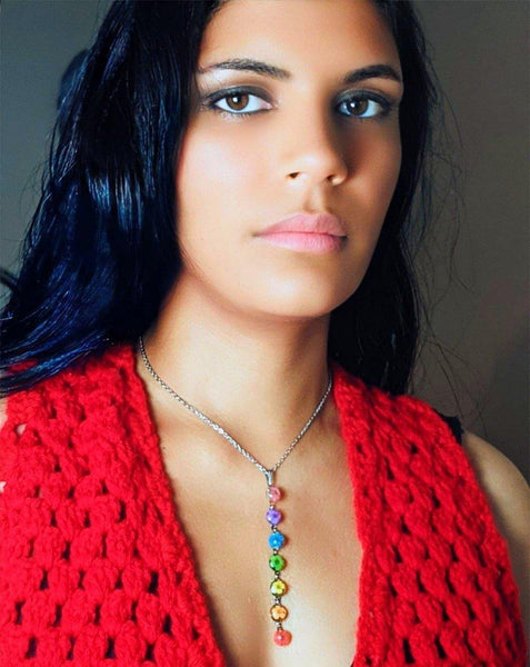 Natural Vitality: Chakra necklace with real mini flower handmade pendants - Nature's Lure