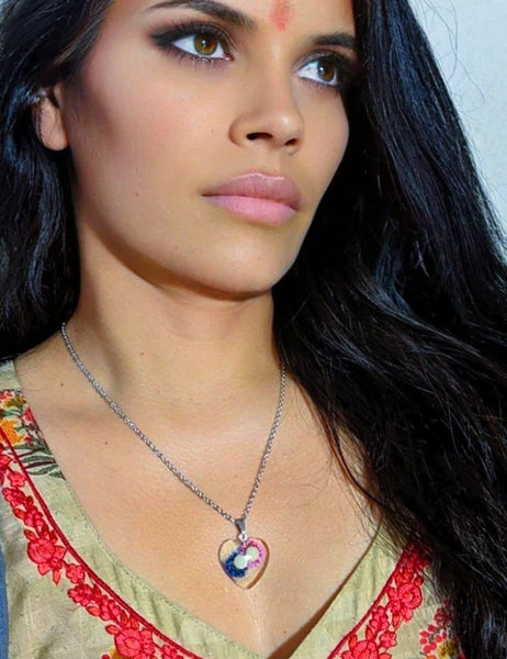 Immortal Love: Two souls in one heart pendant chain necklace