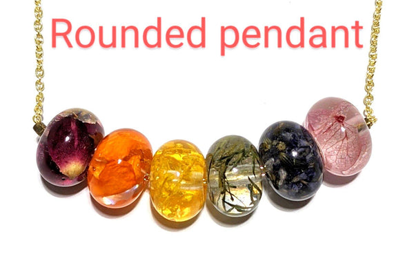 Nature's Colors: Handmade real flower rainbow pendant chain necklace - Nature's Lure