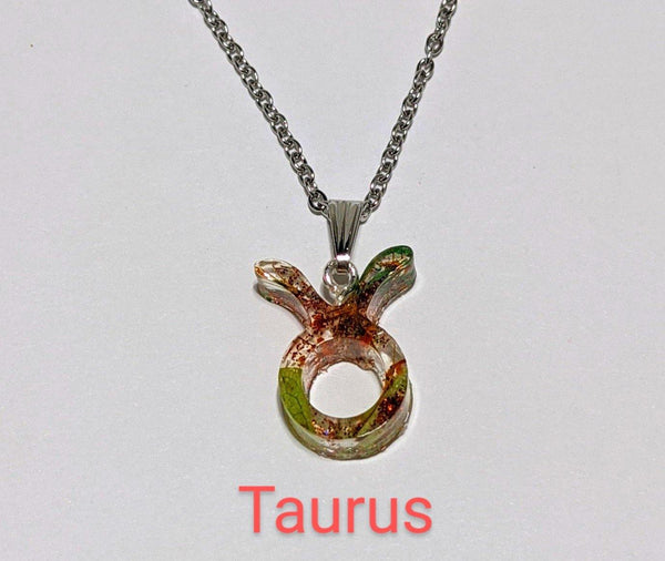 Zodiac Necklace: Handmade petal pendant stainless steel chain necklace - Nature's Lure