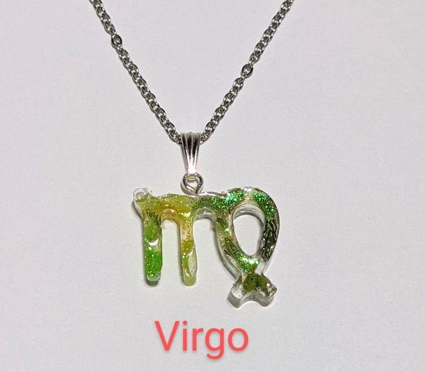 Zodiac Necklace: Handmade petal pendant stainless steel chain necklace - Nature's Lure