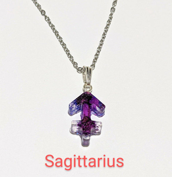 Zodiac Necklace: Handmade petal pendant stainless steel chain necklace - Nature's Lure