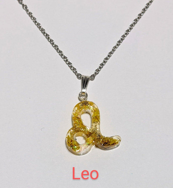 Zodiac Necklace: Handmade petal pendant stainless steel chain necklace - Nature's Lure
