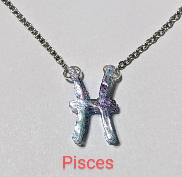 Zodiac Necklace: Handmade petal pendant stainless steel chain necklace - Nature's Lure