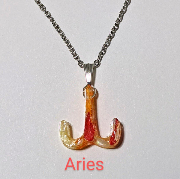 Zodiac Necklace: Handmade petal pendant stainless steel chain necklace - Nature's Lure