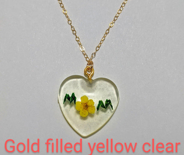 Mother's Nature: Real flower and leaf embedded handmade pendant sterling silver or gold filled necklace - Nature's Lure