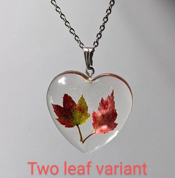 Autumn's Allure: Fall foilage leaf handmade pendant chain necklace - Nature's Lure