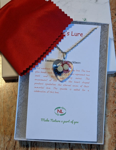 Immortal Love: Two souls in one heart pendant chain necklace