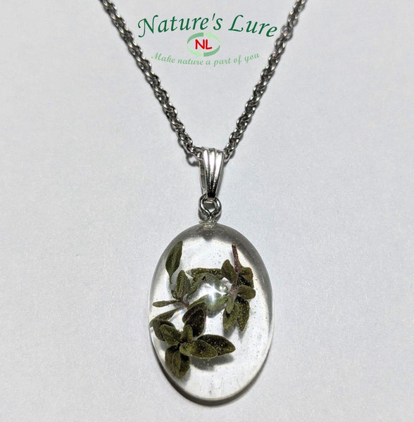 Graceful Green: Stainless steel chain necklace with handmade real green leaf pendant - Nature's Lure