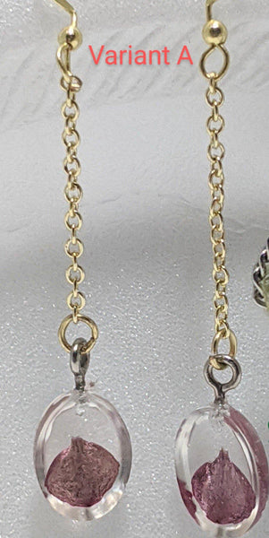 Mixed Gems: Handmade pendant chain earrings - Nature's Lure