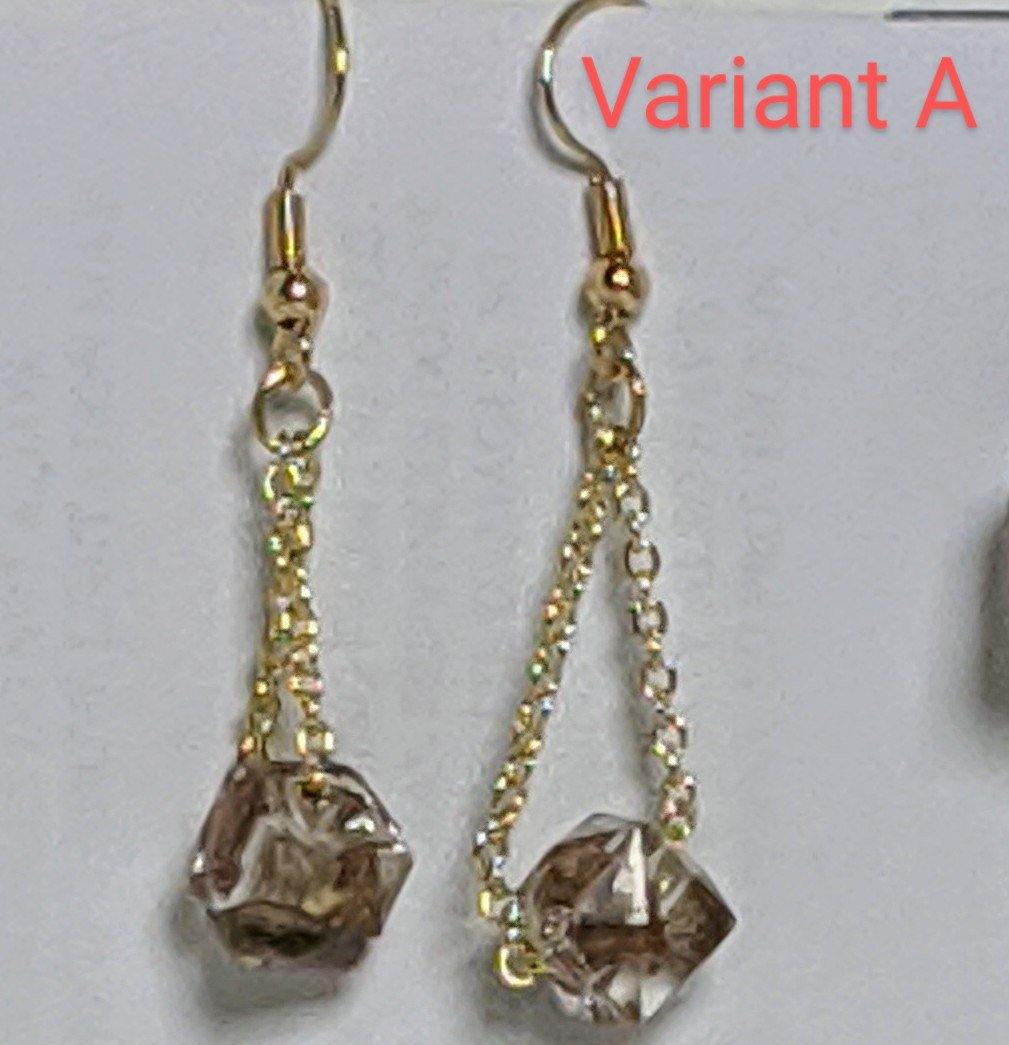 Rugged Gems: Handmade pendant chain earrings - Nature's Lure