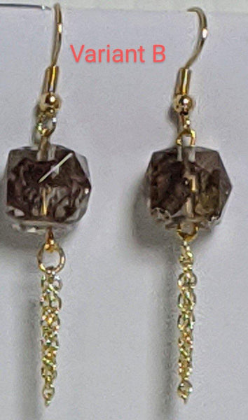 Rugged Gems: Handmade pendant chain earrings - Nature's Lure