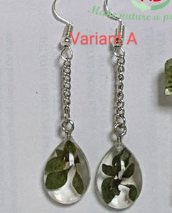 Healthy Gems: Silver and golden chain earrings with handmade leaf pendant - Nature's Lure