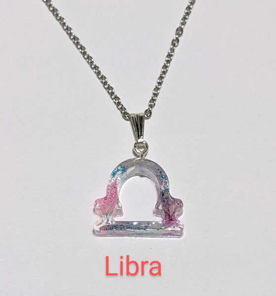 Zodiac Necklace: Handmade petal pendant stainless steel chain necklace - Nature's Lure
