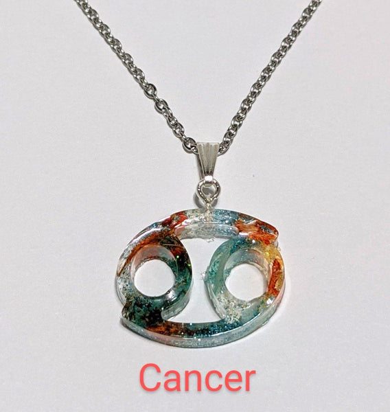Zodiac Necklace: Handmade petal pendant stainless steel chain necklace - Nature's Lure