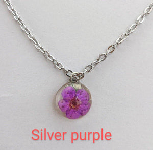 Petite Elegance III: Tiny flower pendant chain necklace - Nature's Lure