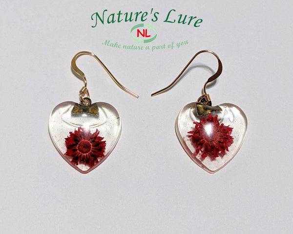 Love Hearts: handmade gold filled flower pendant earrings - Nature's Lure