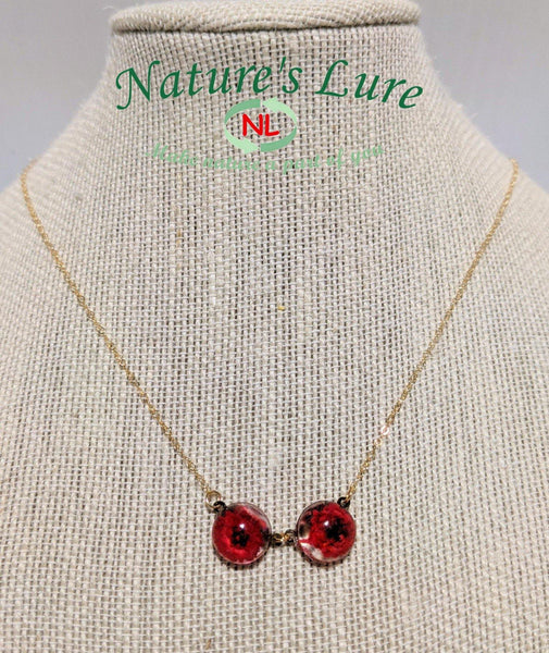 Deep Adoration: gold filled chain necklace with handmade flower pendant - Nature's Lure