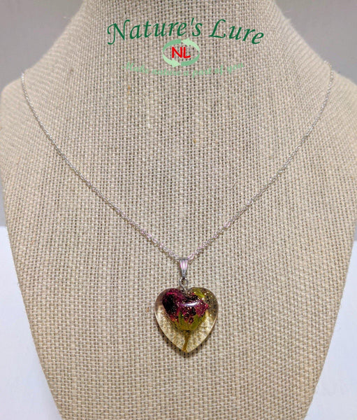 Sterling Heart: Rose flower pendant sterling silver necklace - Nature's Lure