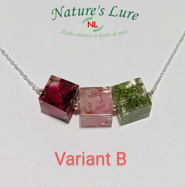 Sterling Colors: Real multi flower pendant sterling silver chain necklace - Nature's Lure