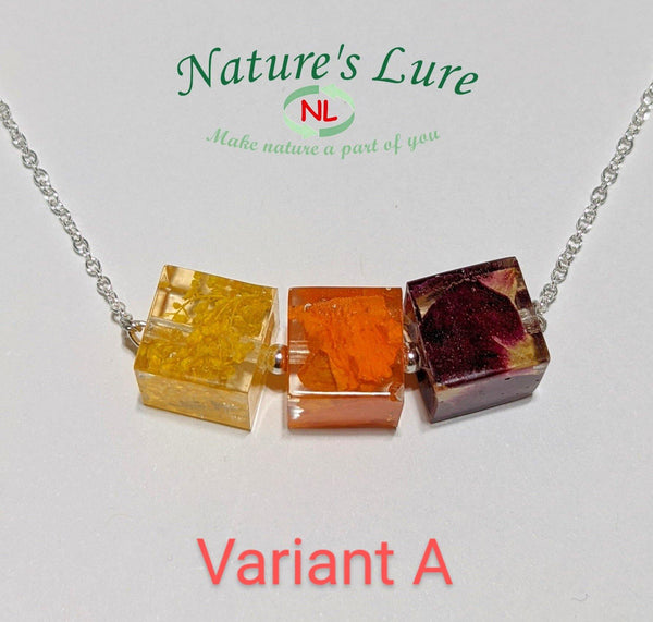 Sterling Colors: Real multi flower pendant sterling silver chain necklace - Nature's Lure