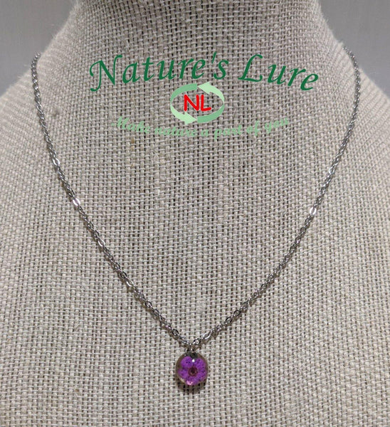 Petite Elegance III: Tiny flower pendant chain necklace - Nature's Lure