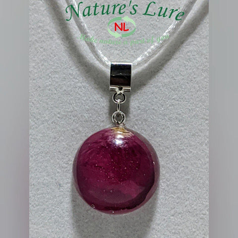 Lovely Beauty: Red rose flower pendant white cord necklace - Nature's Lure