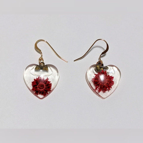 Love Hearts: handmade gold filled flower pendant earrings - Nature's Lure