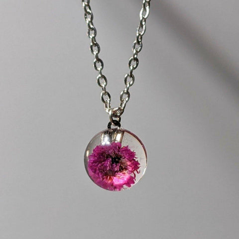 Petite Elegance IV: Tiny flower pendant chain necklace - Nature's Lure